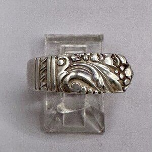 Mansion House Heirloom Ring Band Bypass Spoon Sterling Silver Size 8